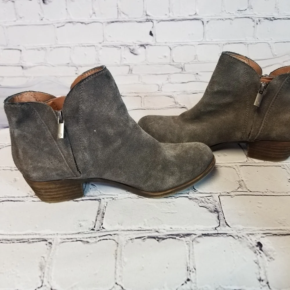 Lucky Brand Brenon gray suede booties